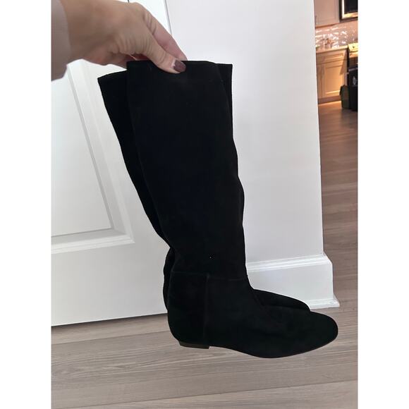 DELMAN Black Suede Flat Boots with Zipper size 5 - Picture 8 of 10